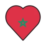16 - Flag of morocco in a heart shape with border vector PNG and Vector