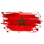 21 - Morocco flag watercolor paint brush transparent background PNG and PSD
