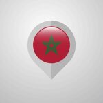 50 - Map navigation pointer with morocco flag design vector PNG and Vector